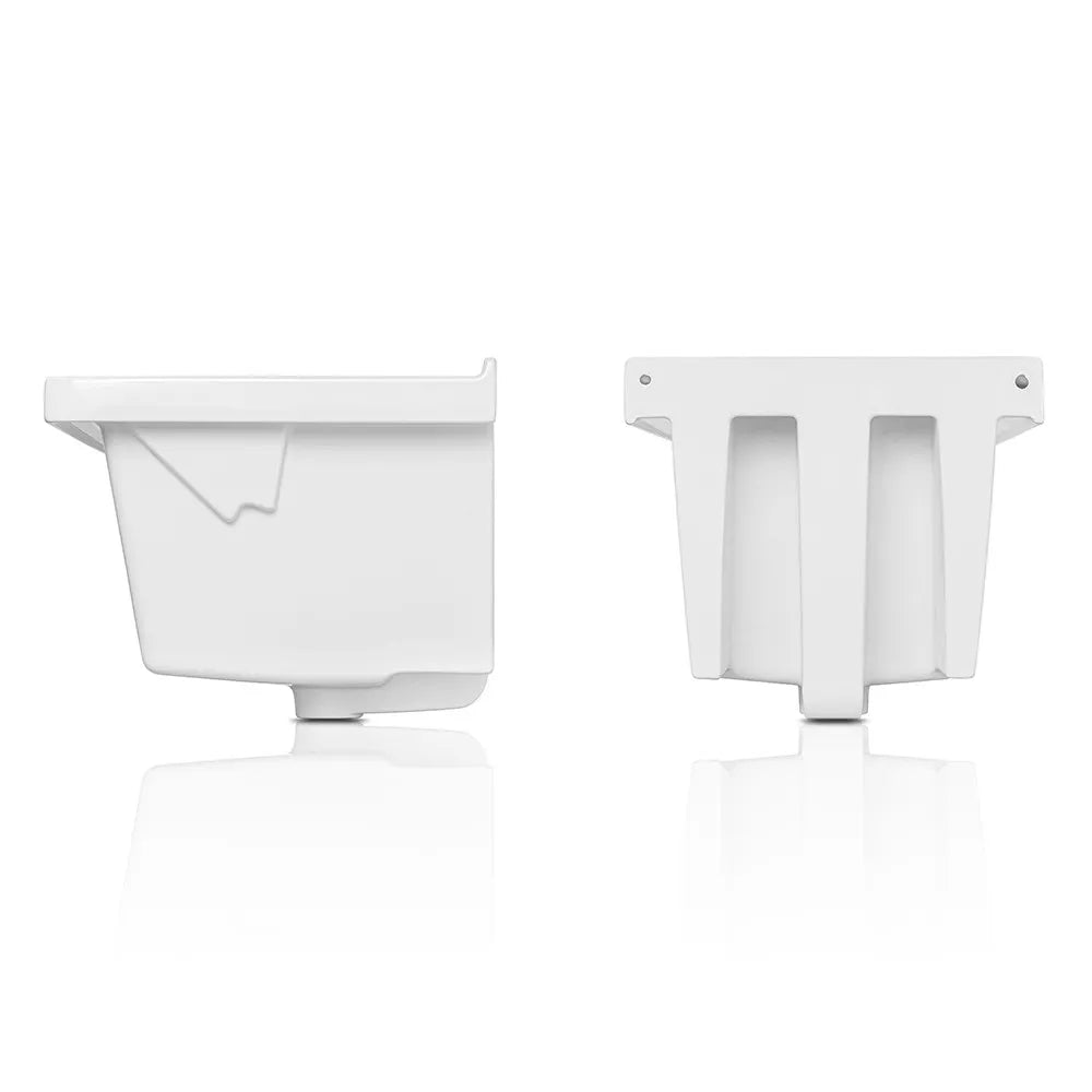 Vasca lavatoio 45x50 cm in ceramica bianca da installare da incasso