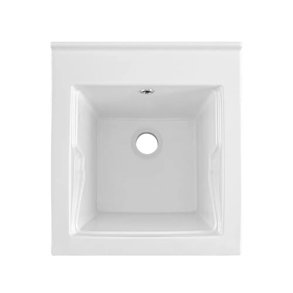 Vasca lavatoio 45x50 cm in ceramica bianca da installare da incasso