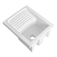 Vasca lavatoio 45x50 cm in ceramica lucida con strofinatoio integrato