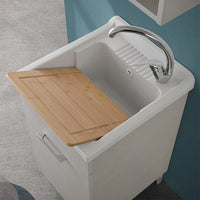 Vasca lavatoio 45x50 cm in resina bianca per interni ed esterni