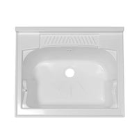 Vasca lavatoio 60x45 cm in resina bianca con pre fori per rubinetto