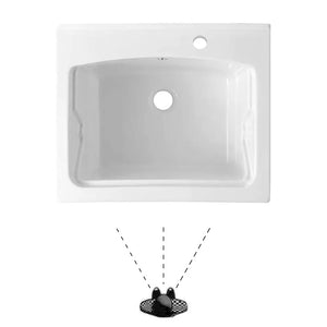 Vasca lavatoio 60x50 cm in ceramica bianca con foro rubinetto a destra