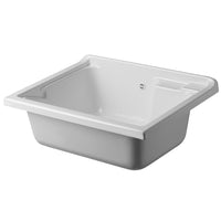 Vasca lavatoio 75x60 cm in resina bianca da installare da incasso