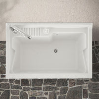 Vasca lavatoio 80x50 cm in resina bianca da installare da incasso