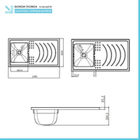 Vasca per lavatoio coprilavatrice 109x60 installazione reversibile
