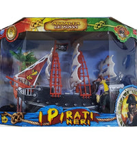 Vascello Galeone Pirati Neri Nave Barca Assalta Teschio Acqua Gioco Mare Bimbo         