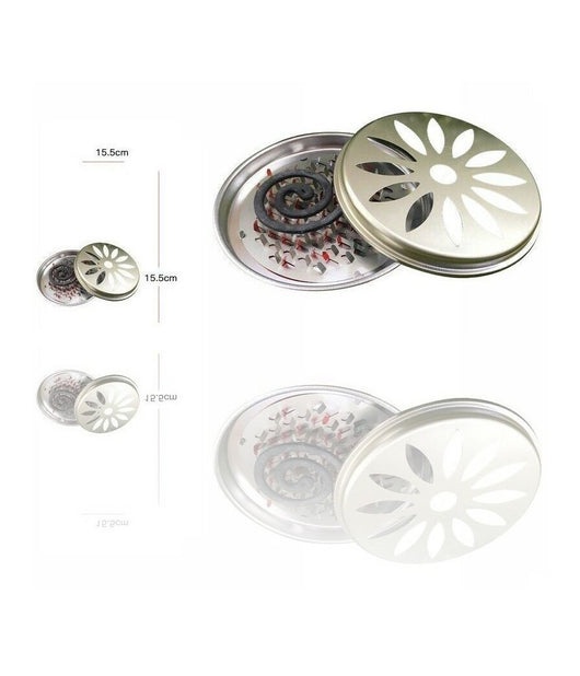 Vaschetta In Metallo Porta Zampirone Supporto Per Spirale Anti Zanzare Insetti         