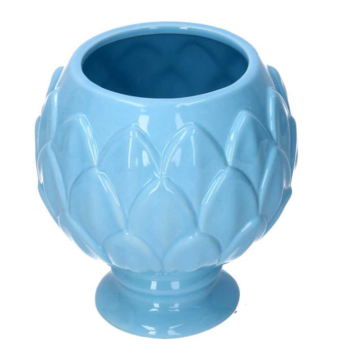 Vaso calice ceramica azzurro cm ø20,5h21,5