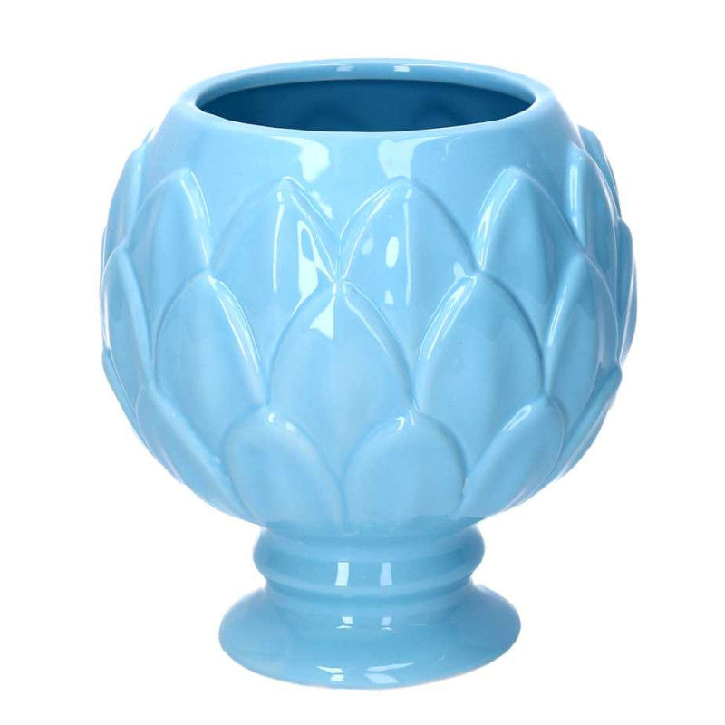 Vaso calice ceramica azzurro cm ø20,5h21,5