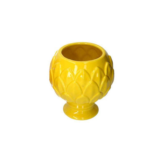 Vaso calice ceramica giallo cm ø20,5h21,5