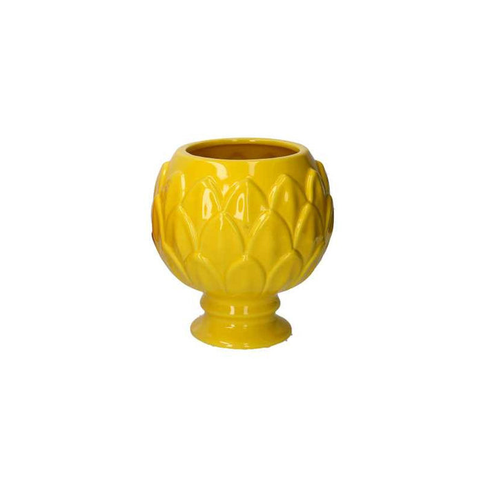Vaso calice ceramica giallo cm ø20,5h21,5