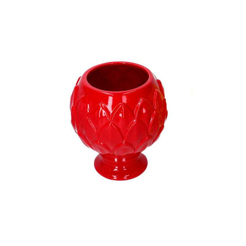 Vaso calice ceramica rosso cm ø20,5h21,5