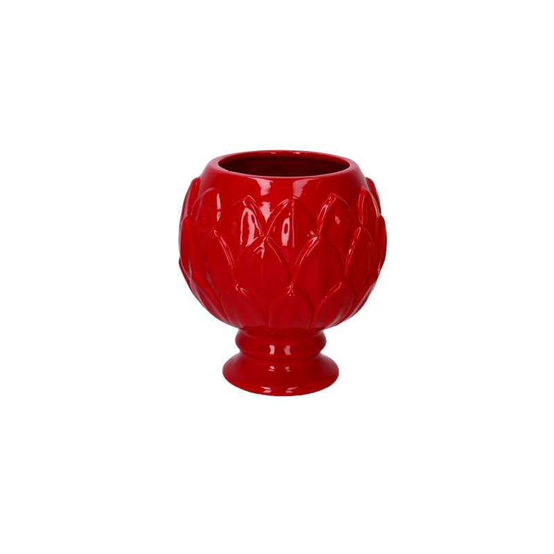 Vaso calice ceramica rosso cm ø20,5h21,5