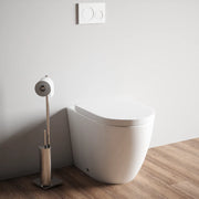 Vaso filo muro in ceramica bianca con sedile copri-wc softclose in UF | Roma