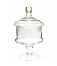 Vaso Con Coperchio Ampolla Alzatina Biscottiera Per Confettata Vetro 23 Cm         