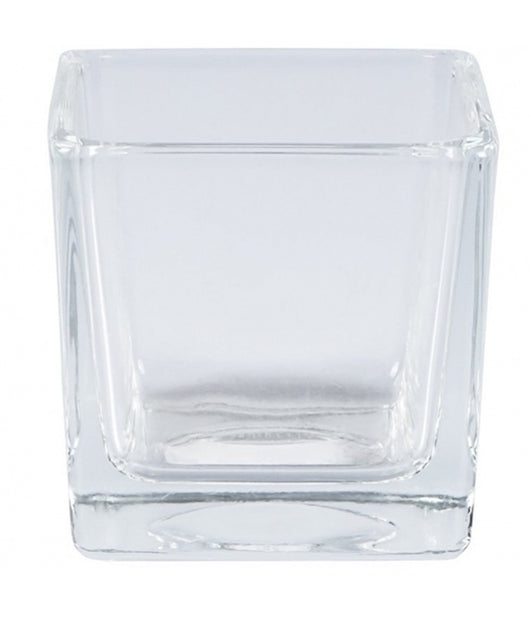 Vaso Cubo 10x10x10 Cm Cristallo Vetro Candele Confetti Porta Fiori Porta Pianta         