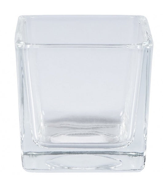 Vaso Cubo 6x6x6cm Cristallo Trasparente Vetro Candela Confetti Portafiori Pianta         