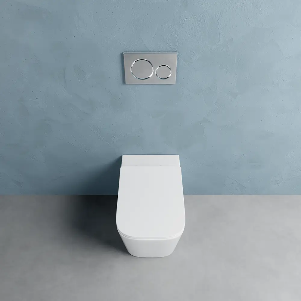 Vaso filomuro in ceramica bianco lucido con sedile soft-close | Londra