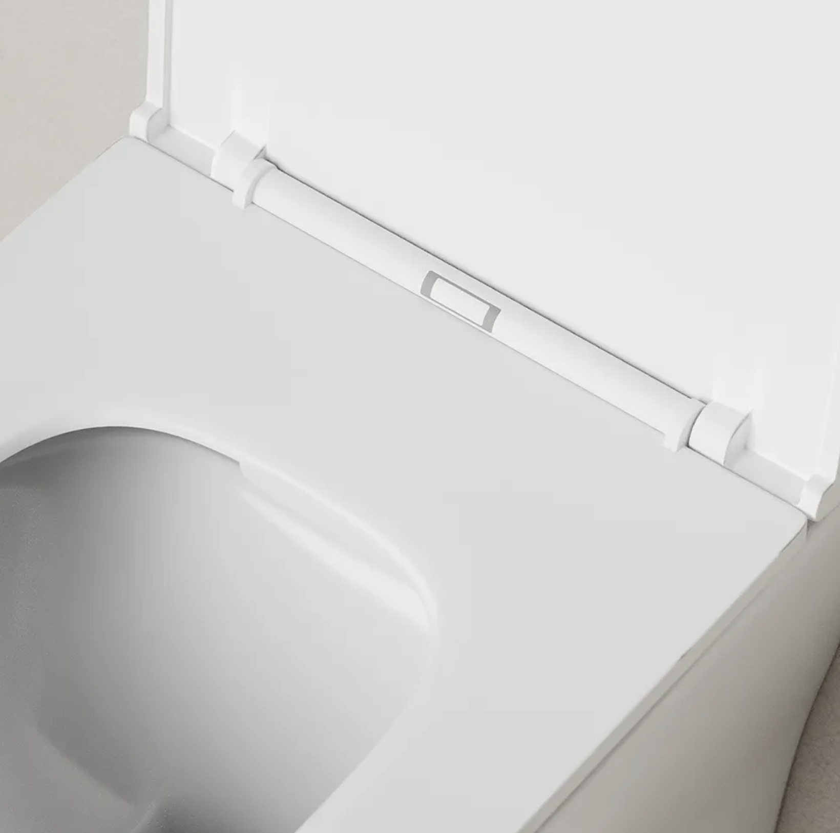 Vaso filomuro rimless in ceramica bianco lucido con sedile soft-close MIRAGGIO Regos