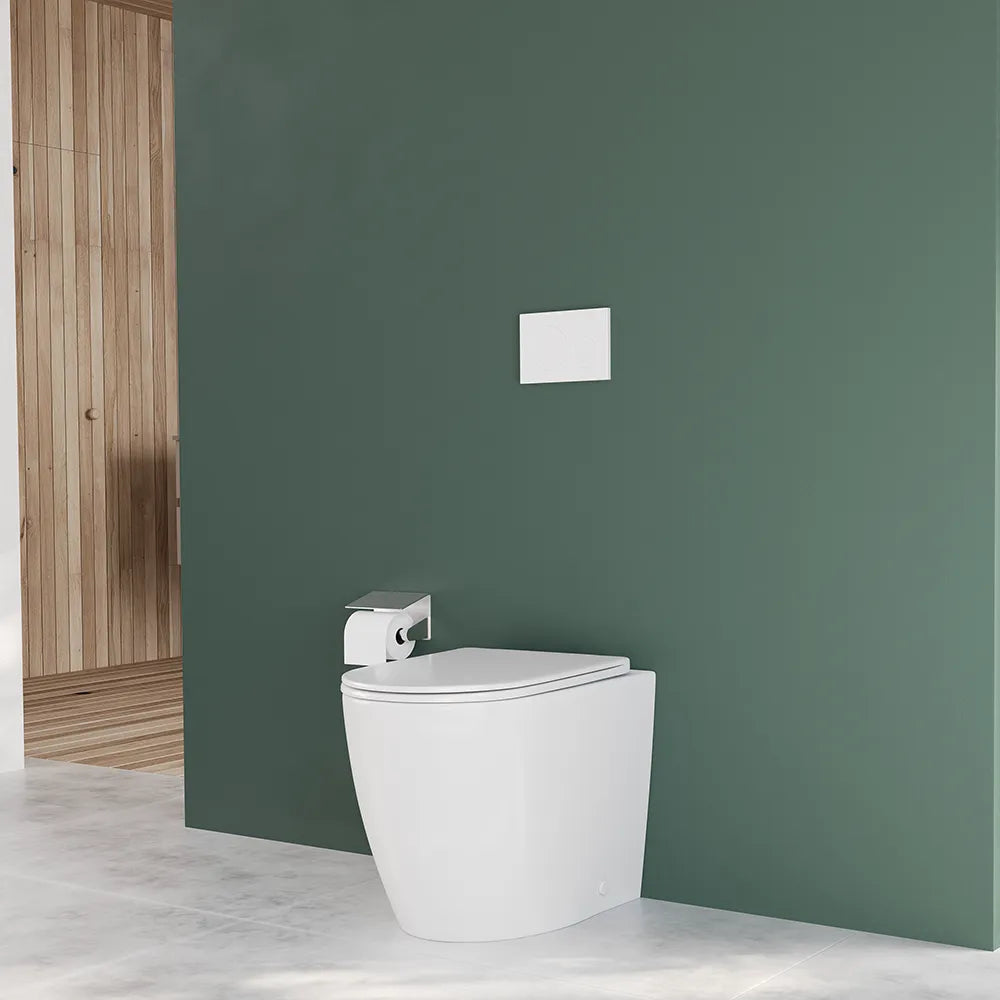 Vaso WC filomuro rimless in ceramica bianco lucido con sedile soft-close | Europa Small