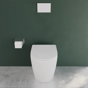 Vaso WC filomuro rimless in ceramica bianco opaco con sedile soft-close | Europa Small