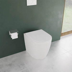 Vaso WC filomuro rimless in ceramica bianco opaco con sedile soft-close | Europa Small
