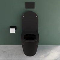 Vaso WC filomuro rimless in ceramica nero opaco con sedile soft-close | Europa Small