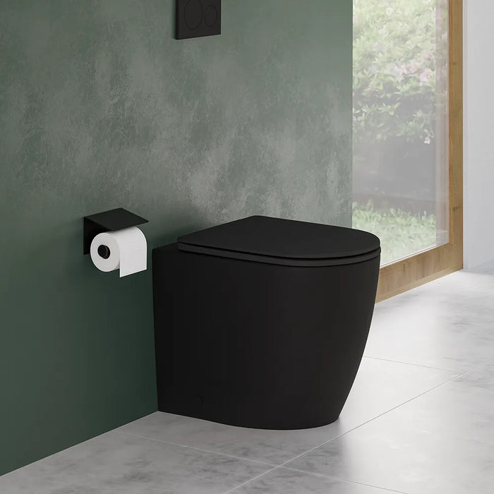 Vaso WC filomuro rimless in ceramica nero opaco con sedile soft-close | Europa Small