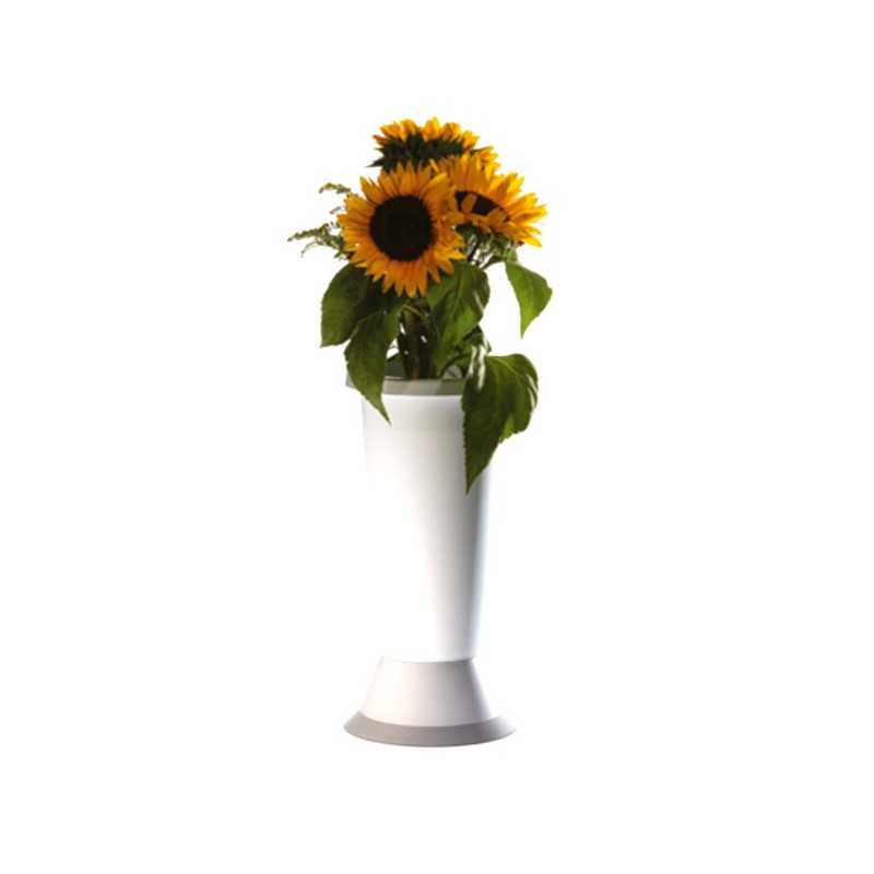 Vaso Fiori Jolly con Base Bianco cm 14 h 35