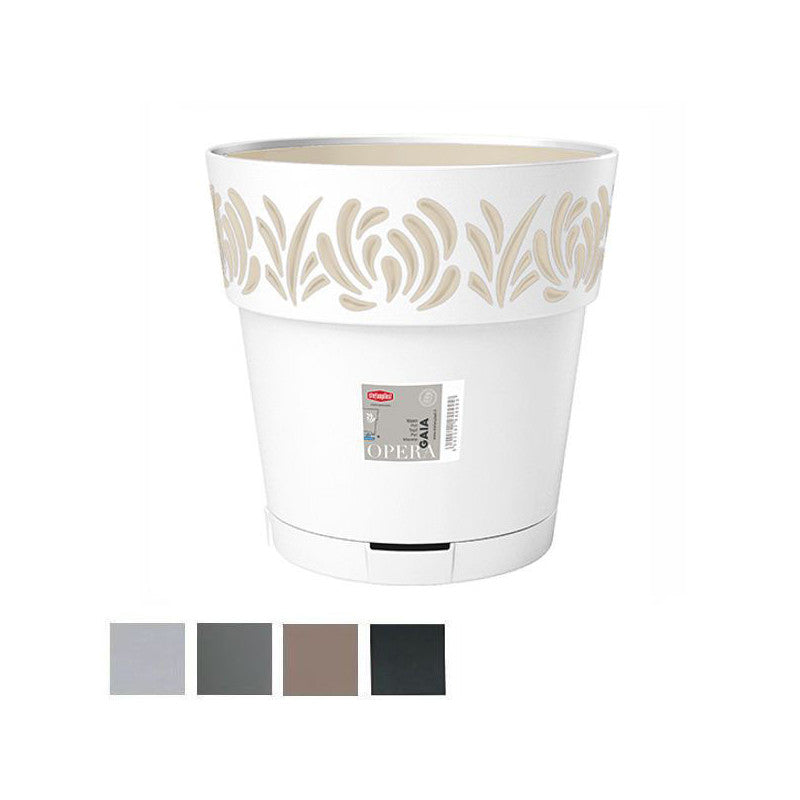 Vaso Gaia Tondo Ris.Acqua Bianco 30 H 29 Stefanpl