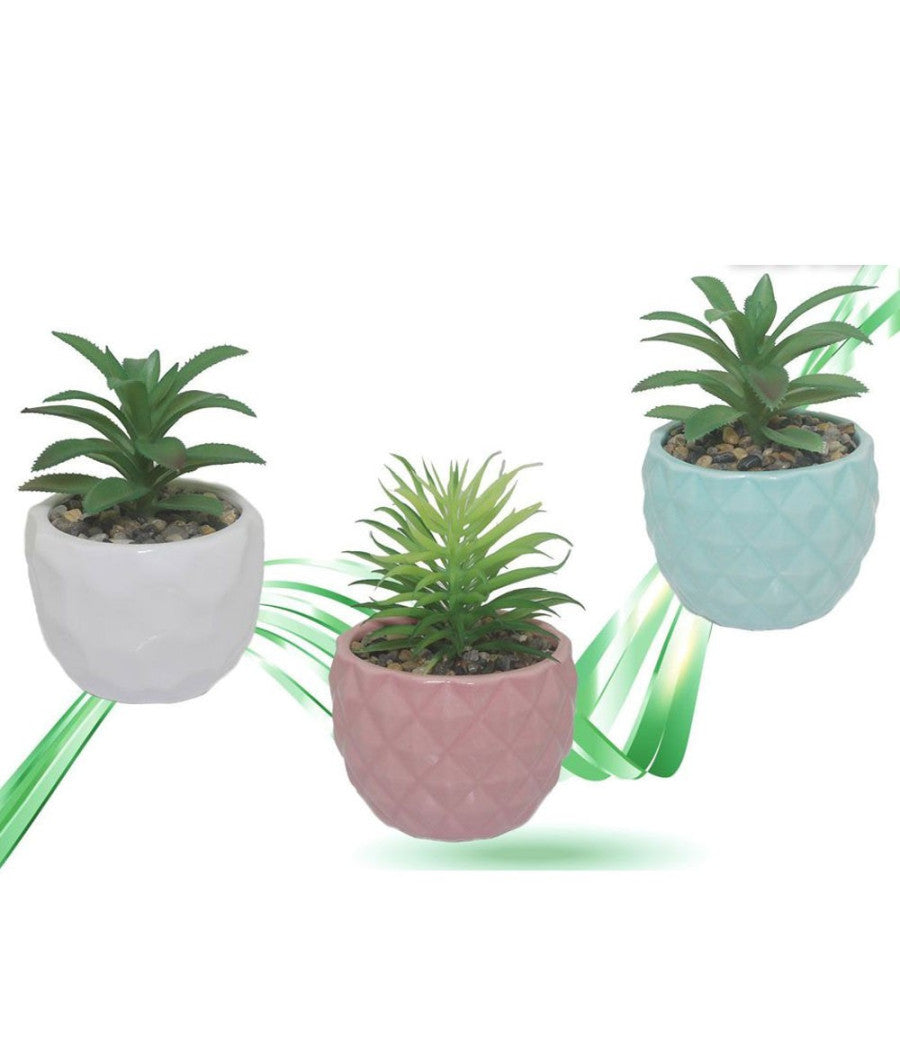 Trade Shop - Vaso In Ceramiche Per Piantine Casa Giardino Decorazione Interno Casa 15x9 Cm -