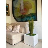 Vaso in Lamiera con Ruote Lula Cm 45 X 45 X 42 H Bianco Tecnokit