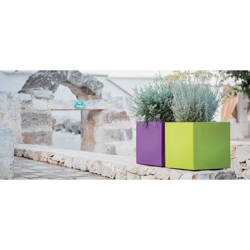 Vaso in Polimero Monacis Cube cm. 40X40X40 Verde