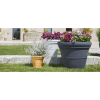 Vaso in Polimero Monacis Doppio Bordo Liscio Antracite Ø50 (50X42h)