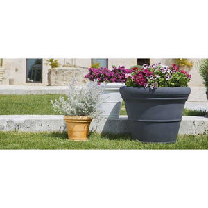 Vaso in Polimero Monacis Doppio Bordo Liscio Antracite Ø90 (90X72h)