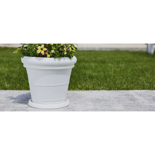 Vaso in Polimero Monacis Doppio Bordo Liscio Bianco Ø40 (40X32h)