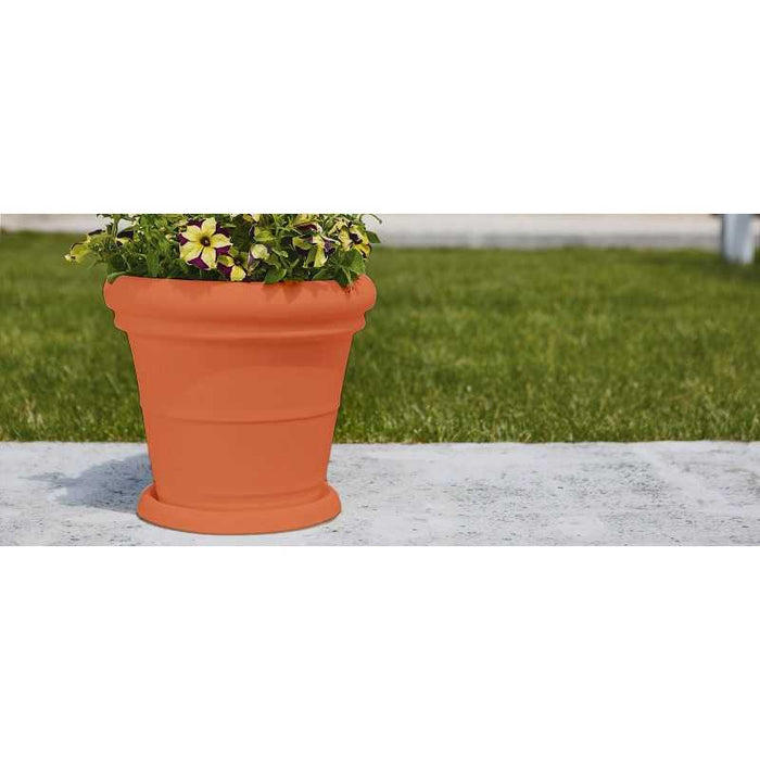 Vaso in Polimero Monacis Doppio Bordo Liscio Terracotta Ø50 (50X42h)