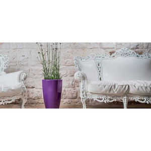 Vaso in Polimero Monacis Prisma Round Viola - Ø 33 cm. - h 50 cm.