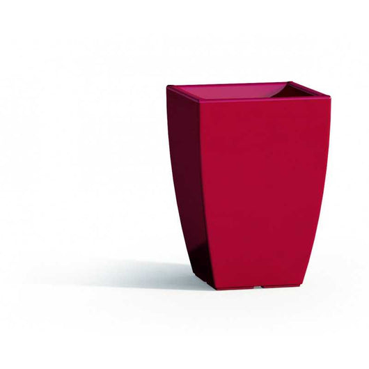 Vaso in Polimero Monacis Prisma Square Rosso - cm 33X33 - h 50 cm.