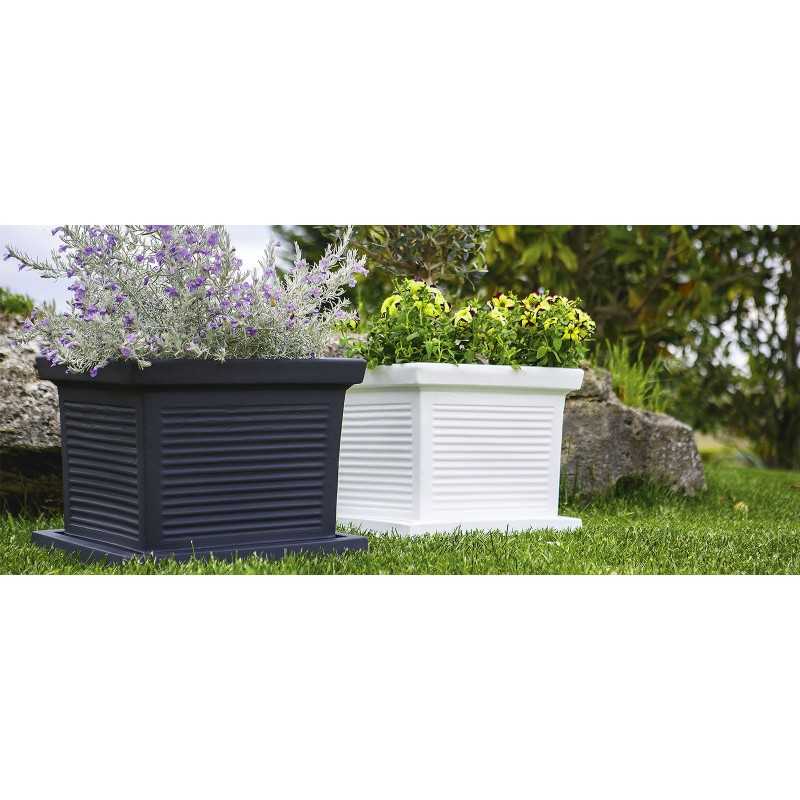 Vaso in Polimero Monacis Quadro Millerighe Bianco cm 40 (40X40X33h)