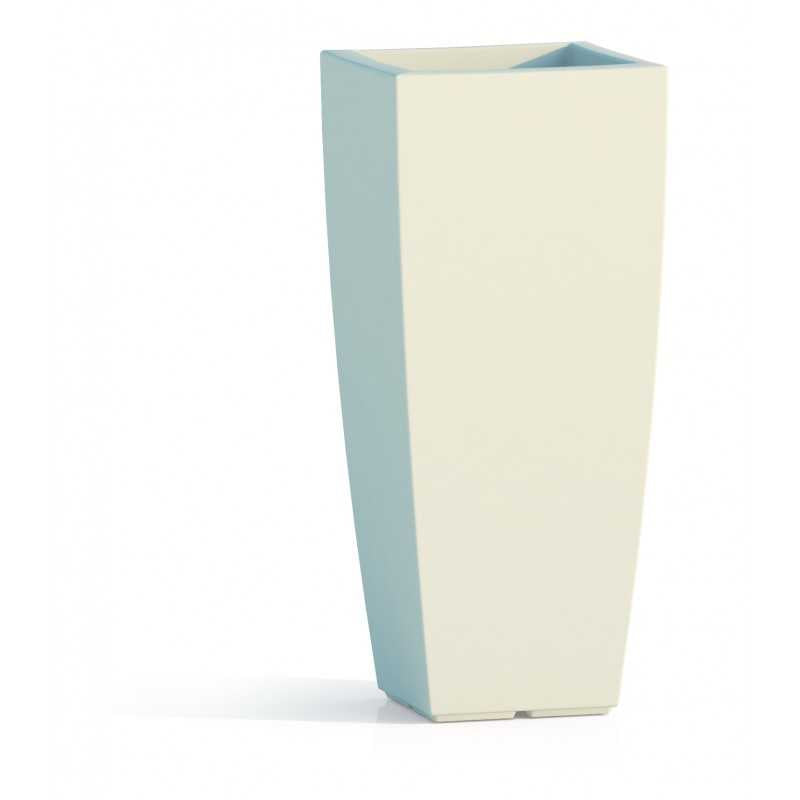 Vaso in Polimero Monacis Stilo Square Top Bianco - cm 39 X 39 - h 90 cm.