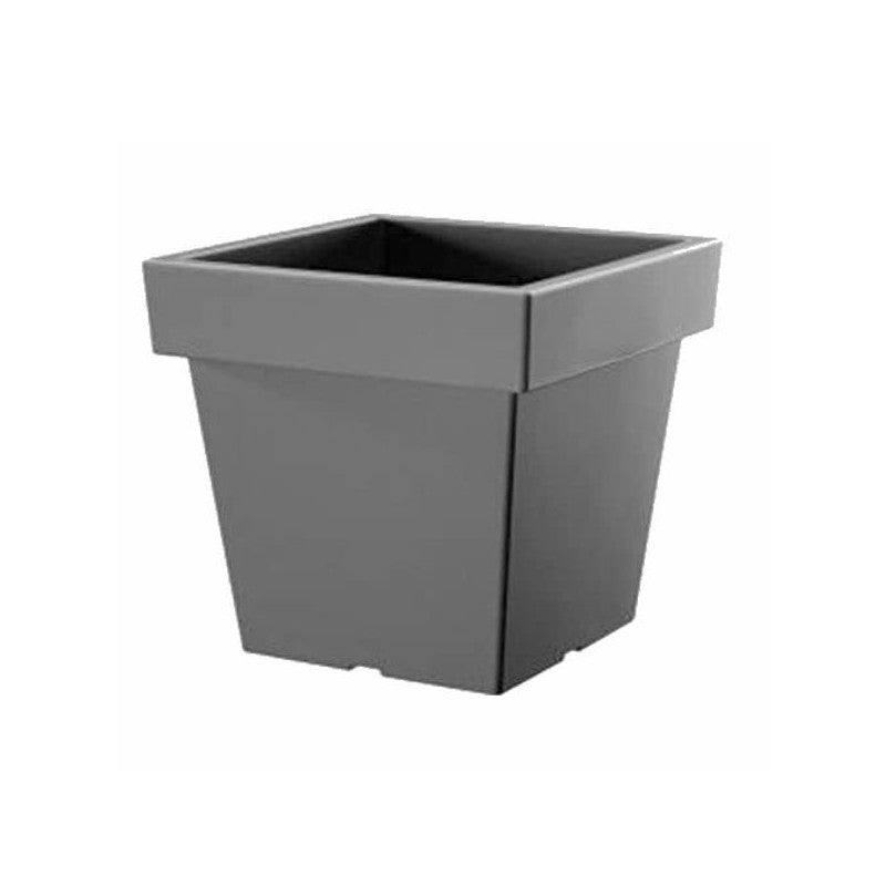 Vaso Lofly Low Quadro Grigio 19X19 H 18 Pplast