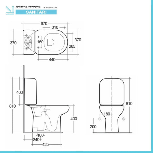 Vaso monoblocco tradizionale scarico a terra Rak Orient con sedile