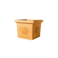 Vaso quadrato 40×40×34 in resina Impruneta con rosone da esterno – Telcom