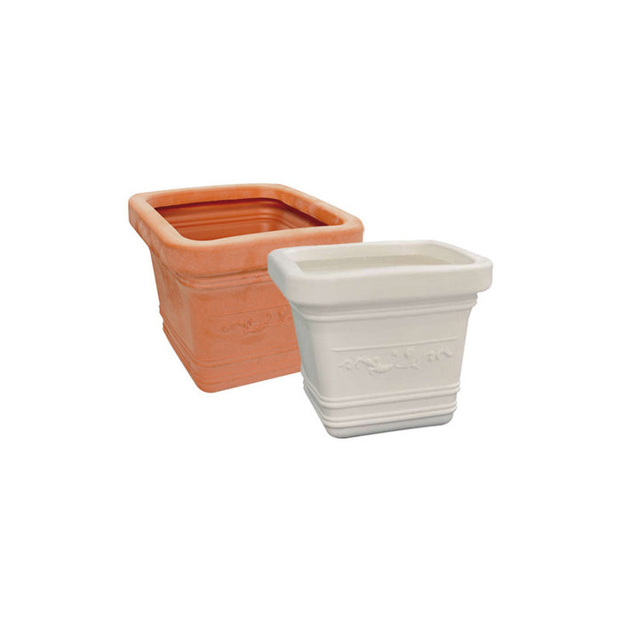 Vaso quadrato 40×40×34 in resina Prestige bianco da esterno – Nuova Plastica Adriatica