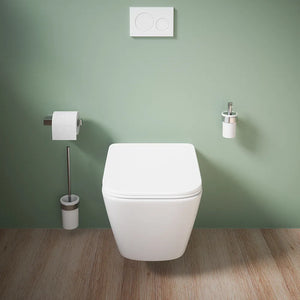 Vaso sospeso rimless in ceramica bianco lucido con sedile soft-close | Kyoto