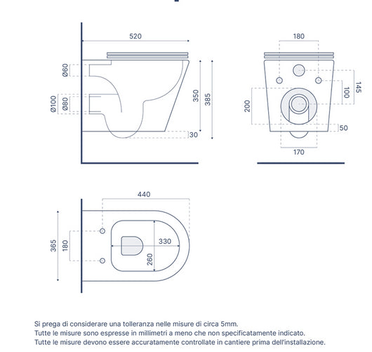 Vaso sospeso in ceramica bianco opaco con sedile soft-close GABRI Regos
