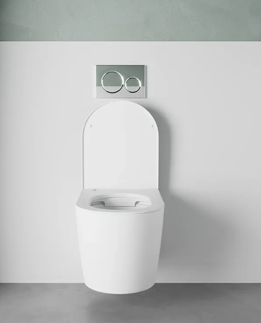 Vaso sospeso in ceramica bianco opaco con sedile soft-close GABRI Regos