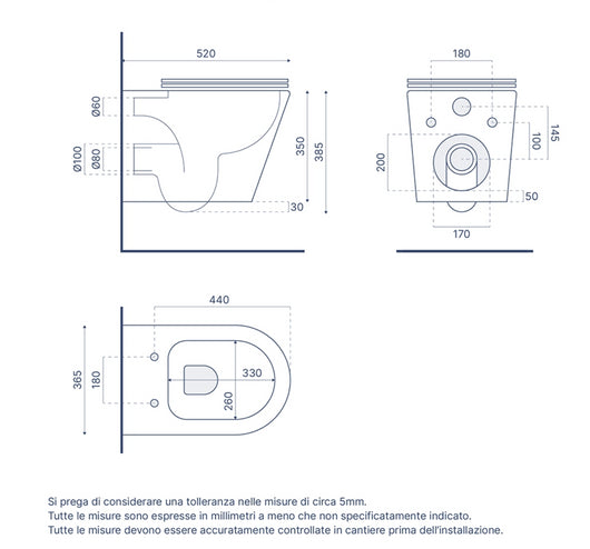 Vaso sospeso in ceramica grigio opaco con sedile soft-close JUSY Regos