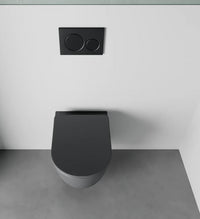 Vaso sospeso in ceramica grigio opaco con sedile soft-close JUSY Regos